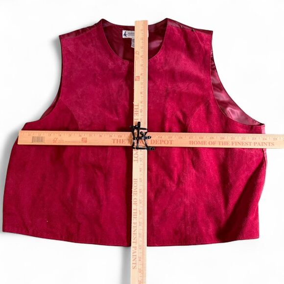 Marsh Landing II Red Suede Leather Vest Women 2X Plus Size Full Zip VTG - Picture 6 of 6
